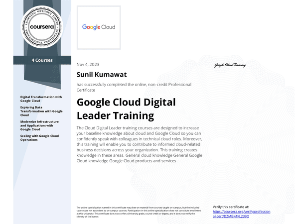 Google Cloud Digital Leader Training